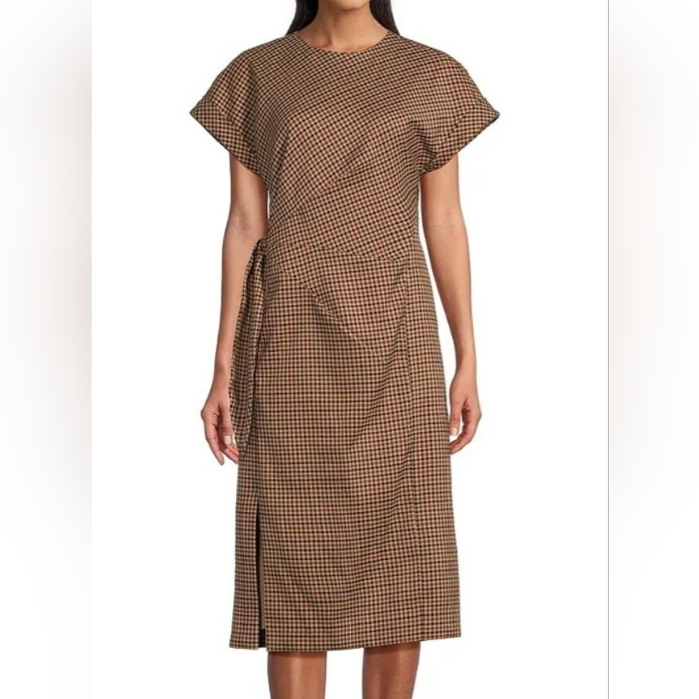 Preston & York Emberly Side Tie Midi Dress: Desert Shades Of Fall: Size- 18‎